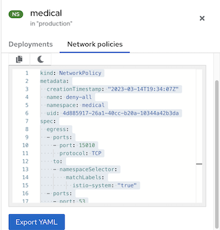 Side panel for a namespace example