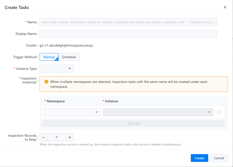Inspection Creation Form